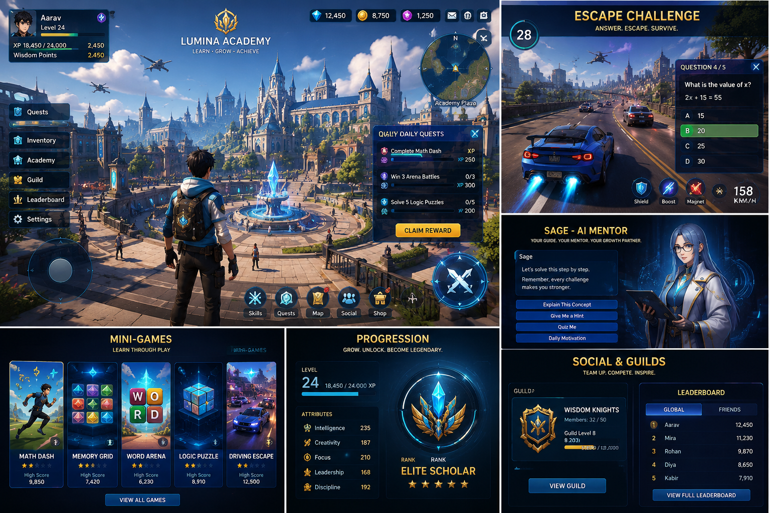 Rise of Wisdom gameplay overview — academy exploration